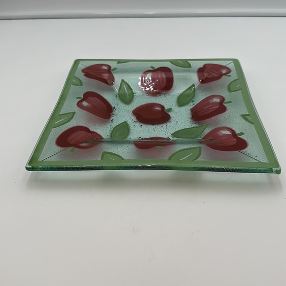 Vintage Blown Glass Red Apple Dish- - Picture 8 of 16